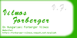 vilmos forberger business card